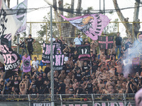 Supporters of Palermo FC during the Serie B match between SS Juve Stabia and Palermo FC at Stadio Romeo Menti Castellammare Di Stabia Italy...