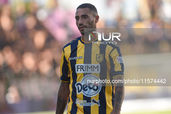 Kevin Piscopo of SS Juve Stabia during the Serie B match between SS Juve Stabia and Palermo FC at Stadio Romeo Menti Castellammare Di Stabia...