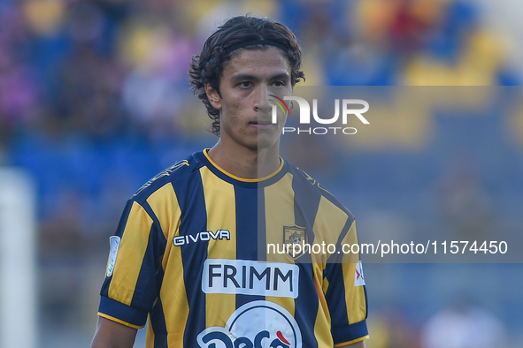 Giuseppe Leone of SS Juve Stabia during the Serie B match between SS Juve Stabia and Palermo FC at Stadio Romeo Menti Castellammare Di Stabi...