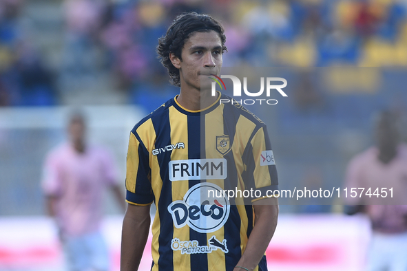 Giuseppe Leone of SS Juve Stabia during the Serie B match between SS Juve Stabia and Palermo FC at Stadio Romeo Menti Castellammare Di Stabi...