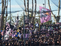 Supporters of Palermo FC during the Serie B match between SS Juve Stabia and Palermo FC at Stadio Romeo Menti Castellammare Di Stabia Italy...