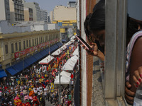 Members of the Chinese community in Sao Paulo, Brazil, gather in the city center to celebrate the Mid-Autumn Festival, an important cultural...