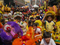 Members of the Chinese community in Sao Paulo, Brazil, gather in the city center to celebrate the Mid-Autumn Festival, an important cultural...