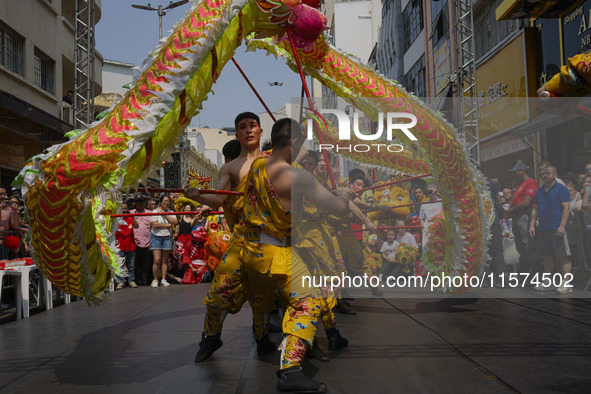 Members of the Chinese community in Sao Paulo, Brazil, gather in the city center to celebrate the Mid-Autumn Festival, an important cultural...