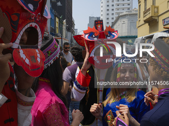 Members of the Chinese community in Sao Paulo, Brazil, gather in the city center to celebrate the Mid-Autumn Festival, an important cultural...