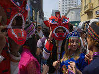 Members of the Chinese community in Sao Paulo, Brazil, gather in the city center to celebrate the Mid-Autumn Festival, an important cultural...