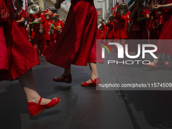 Members of the Chinese community in Sao Paulo, Brazil, gather in the city center to celebrate the Mid-Autumn Festival, an important cultural...