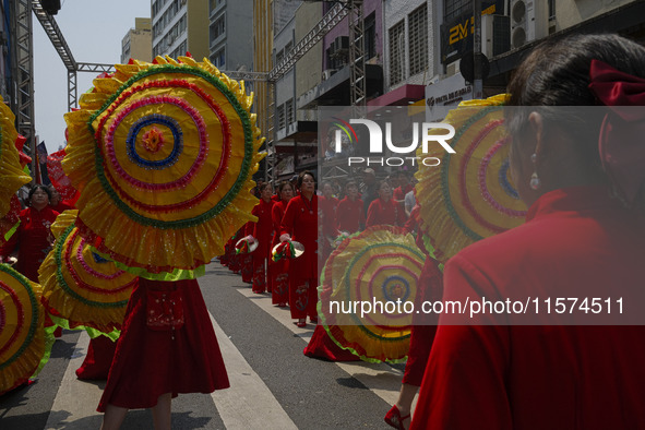 Members of the Chinese community in Sao Paulo, Brazil, gather in the city center to celebrate the Mid-Autumn Festival, an important cultural...