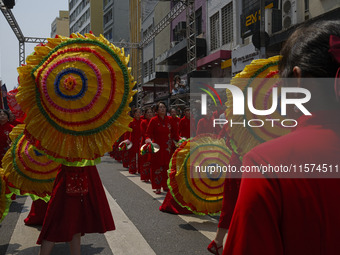 Members of the Chinese community in Sao Paulo, Brazil, gather in the city center to celebrate the Mid-Autumn Festival, an important cultural...