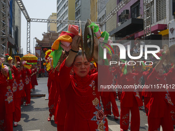 Members of the Chinese community in Sao Paulo, Brazil, gather in the city center to celebrate the Mid-Autumn Festival, an important cultural...