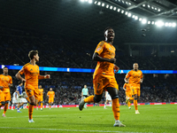 Vinicius Junior left winger of Real Madrid and Brazil celebrates after scoring his sides first goal during the La Liga match between Real So...