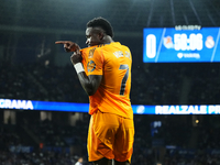 Vinicius Junior left winger of Real Madrid and Brazil celebrates after scoring his sides first goal during the La Liga match between Real So...