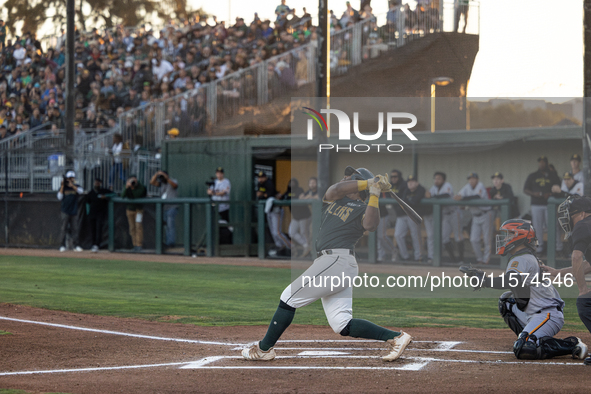 The Oakland Ballers (1) beat the Yolo High Wheelers (0) in game 2 (round 1) of the Pioneer Baseball League's playoffs in Oakland, Calif., on...