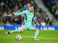 Alex Remiro goalkeeper of Real Sociedad and Spain during the La Liga match between Real Sociedad de Futbol and Real Madrid CF at Reale Arena...