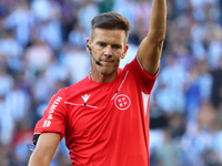 The referee Juan Luis Pulido Santana officiates the match between RCD Espanyol and Deportivo Alaves, corresponding to week 5 of LaLiga EA Sp...