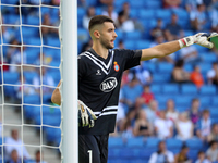 Joan Garcia plays during the match between RCD Espanyol and Deportivo Alaves, corresponding to week 5 of LaLiga EA Sports, at the RCDE Stadi...