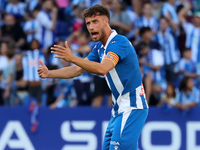 Javi Puado plays during the match between RCD Espanyol and Deportivo Alaves, corresponding to week 5 of LaLiga EA Sports, at the RCDE Stadiu...