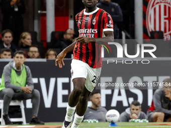 Youssouf Fofana plays during the Serie A match between AC Milan and Venezia FC in Milano, Italy, on September 14, 2024, at Stadio Giuseppe M...