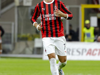 Alvaro Morata plays during the Serie A match between AC Milan and Venezia FC in Milano, Italy, on September 14, 2024, at Stadio Giuseppe Mea...