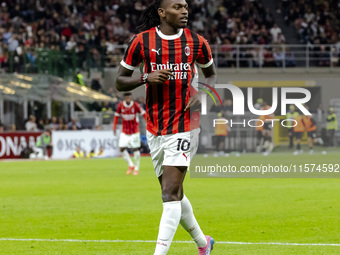 Rafael Leao plays during the Serie A match between AC Milan and Venezia FC in Milano, Italy, on September 14, 2024, at Stadio Giuseppe Meazz...