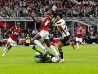 Rafael Leao plays during the Serie A match between AC Milan and Venezia FC in Milano, Italy, on September 14, 2024, at Stadio Giuseppe Meazz...