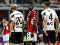 Youssouf Fofana plays during the Serie A match between AC Milan and Venezia FC in Milano, Italy, on September 14, 2024, at Stadio Giuseppe M...