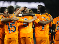 Kylian Mbappe centre-forward of Real Madrid and France celebrates after scoring his sides first goal during the La Liga match between Real S...