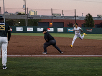 The Oakland Ballers (1) beat the Yolo High Wheelers (0) in game 2 (round 1) of the Pioneer Baseball League's playoffs in Oakland, Calif., on...