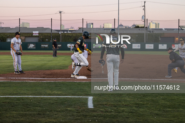 The Oakland Ballers (1) beat the Yolo High Wheelers (0) in game 2 (round 1) of the Pioneer Baseball League's playoffs in Oakland, Calif., on...