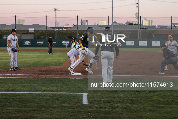 The Oakland Ballers (1) beat the Yolo High Wheelers (0) in game 2 (round 1) of the Pioneer Baseball League's playoffs in Oakland, Calif., on...