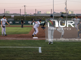 The Oakland Ballers (1) beat the Yolo High Wheelers (0) in game 2 (round 1) of the Pioneer Baseball League's playoffs in Oakland, Calif., on...