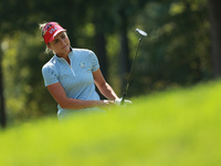 GAINESVILLE, VIRGINIA - SEPTEMBER 14: Lexi Thompson of the United States plays her second shot on the second hole during Fourball Matches on...