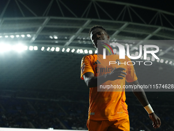 Vinicius Junior left winger of Real Madrid and Brazil during the La Liga match between Real Sociedad de Futbol and Real Madrid CF at Reale A...