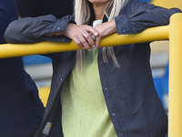 Alessandra Mussolini in the stand during the Serie B match between SS Juve Stabia and Palermo FC at Stadio Romeo Menti Castellammare Di Stab...