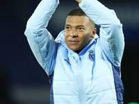 Kylian Mbappe centre-forward of Real Madrid and France celebrates victory after the La Liga match between Real Sociedad de Futbol and Real M...