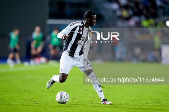 Timothy Weah of Juventus FC during the Serie A Enilive match between Empoli FC and Juventus FC at Stadio Carlo Castellani on September 14, 2...