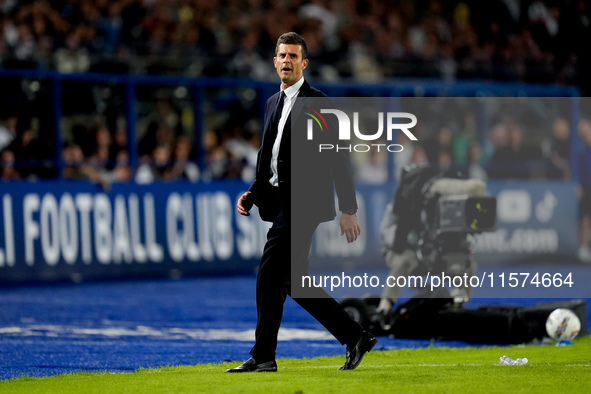 Thiago Motta head coach of Juventus FC looks on during the Serie A Enilive match between Empoli FC and Juventus FC at Stadio Carlo Castellan...