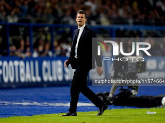 Thiago Motta head coach of Juventus FC looks on during the Serie A Enilive match between Empoli FC and Juventus FC at Stadio Carlo Castellan...