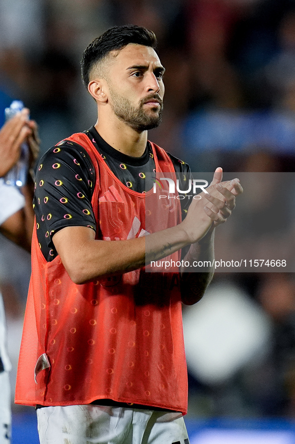 Nicolas Gonzalez of Juventus FC applauds during the Serie A Enilive match between Empoli FC and Juventus FC at Stadio Carlo Castellani on Se...