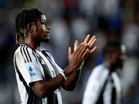 Samuel Mbangula of Juventus FC applauds during the Serie A Enilive match between Empoli FC and Juventus FC at Stadio Carlo Castellani on Sep...