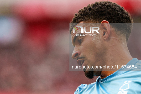 Nottingham Forest's Morgan Gibbs White is in action during the Premier League match between Liverpool and Nottingham Forest at Anfield in Li...