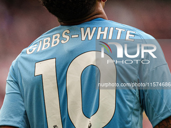 Nottingham Forest's Morgan Gibbs White is in action during the Premier League match between Liverpool and Nottingham Forest at Anfield in Li...