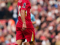 Liverpool's Alexis Mac Allister is in action during the Premier League match between Liverpool and Nottingham Forest at Anfield in Liverpool...