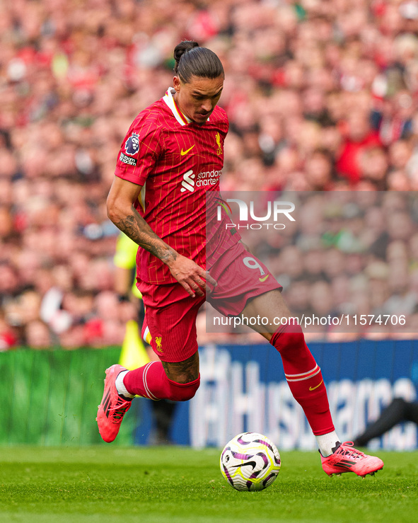 Darwin Nunez of Liverpool during the Premier League match between Liverpool and Nottingham Forest at Anfield in Liverpool, England, on Septe...