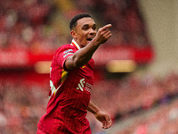 Trent Alexander-Arnold of Liverpool during the Premier League match between Liverpool and Nottingham Forest at Anfield in Liverpool, England...