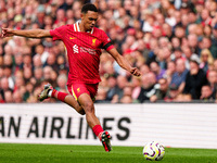 Trent Alexander-Arnold of Liverpool during the Premier League match between Liverpool and Nottingham Forest at Anfield in Liverpool, England...