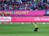 Tom Price of Gloucestershire takes the catch that dismisses Tom Kohler-Cadmore of Somerset during the final between Somerset CCC and Glouces...