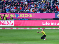 Tom Price of Gloucestershire takes the catch that dismisses Tom Kohler-Cadmore of Somerset during the final between Somerset CCC and Glouces...