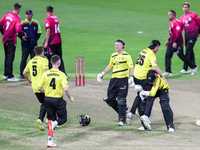 Gloucestershire players celebrate the victory during the final between Somerset CCC and Gloucestershire CCC at the Vitality Blast Finals Day...