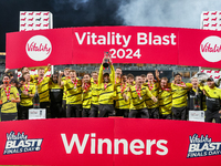 Gloucestershire win the 2024 Final between Somerset CCC and Gloucestershire CCC at the Vitality Blast Finals Day at Edgbaston Cricket Ground...